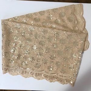 Beautiful detail gold sequence scarf/ wrap